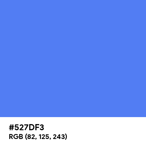 Shiny Blue (Hex code: 527DF3) Thumbnail