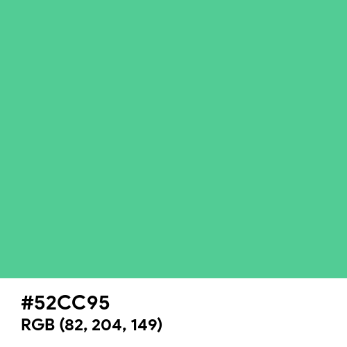 Ocean Green (Hex code: 52CC95) Thumbnail