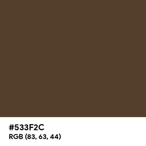 Royal Brown (Hex code: 533F2C) Thumbnail