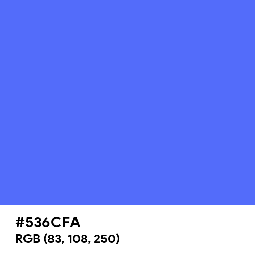 Ultramarine Blue (Hex code: 536CFA) Thumbnail
