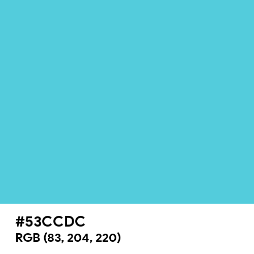Dark Ice Blue Color Hex Code Is #53Ccdc