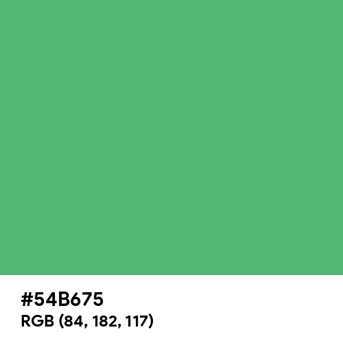 Emerald (Hex code: 54B675) Thumbnail