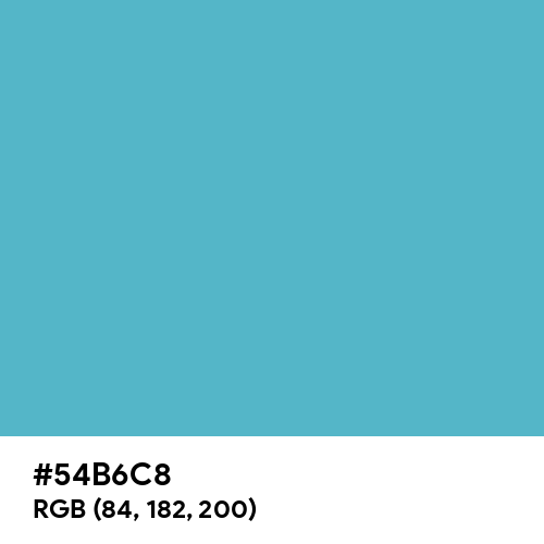 Maximum Blue (Hex code: 54B6C8) Thumbnail