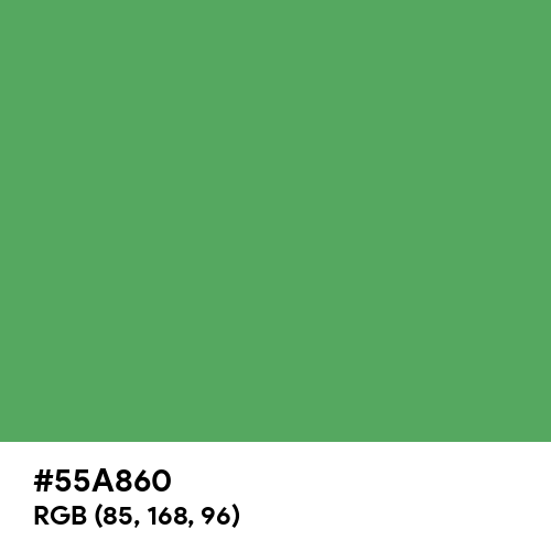 Vibrant Green (Pantone) (Hex code: 55A860) Thumbnail