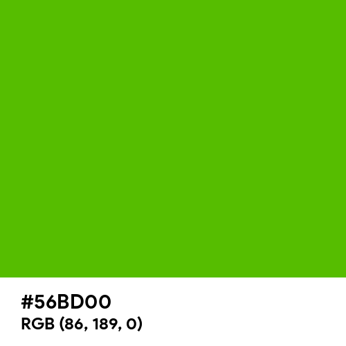 Bright Apple Green (Hex code: 56BD00) Thumbnail