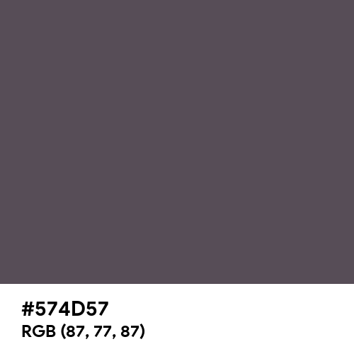 Davy's Grey (Hex code: 574D57) Thumbnail