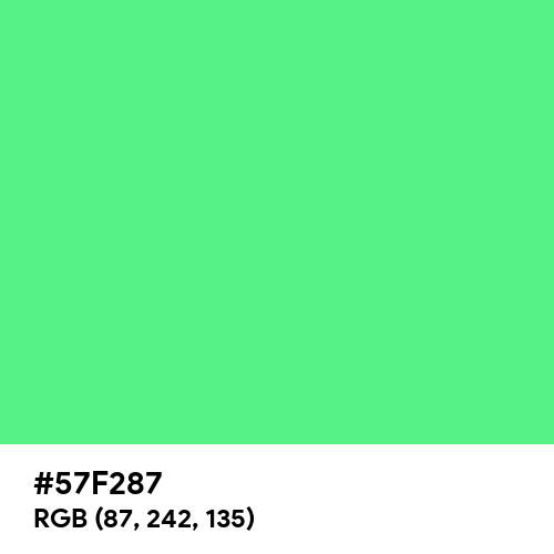 Discord Green (Hex code: 57F287) Thumbnail