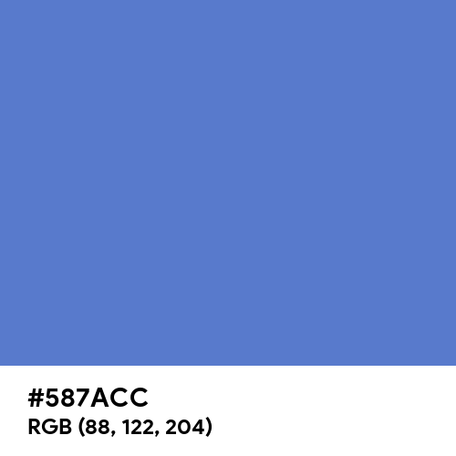 Cyan-Blue Azure (Hex code: 587ACC) Thumbnail
