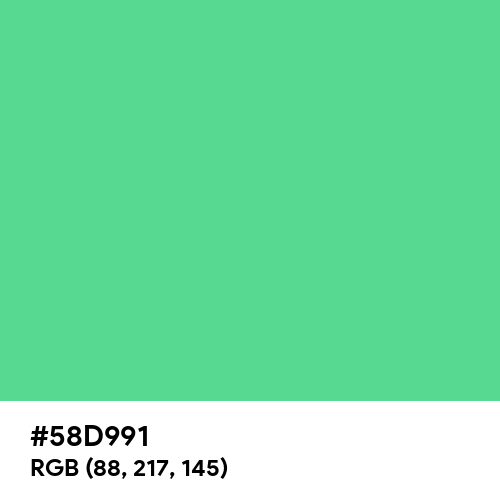 Very Light Malachite Green (Hex code: 58D991) Thumbnail