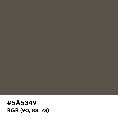 Umber (Hex code: 5A5349) Thumbnail