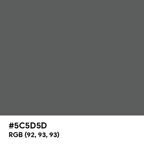 Davy's Grey (Hex code: 5C5D5D) Thumbnail