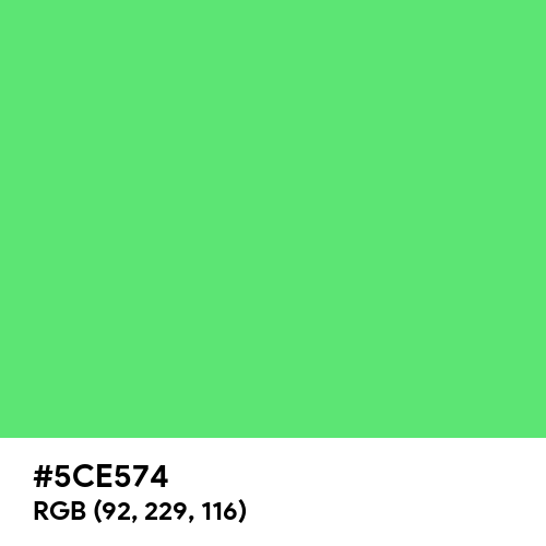 Very Light Malachite Green (Hex code: 5CE574) Thumbnail