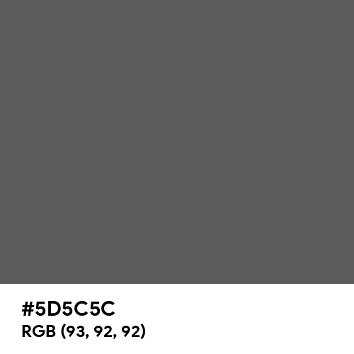 Davy's Grey (Hex code: 5D5C5C) Thumbnail