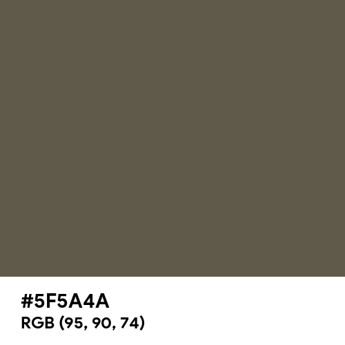 Umber (Hex code: 5F5A4A) Thumbnail
