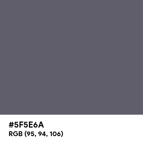 Granite Gray (Hex code: 5F5E6A) Thumbnail