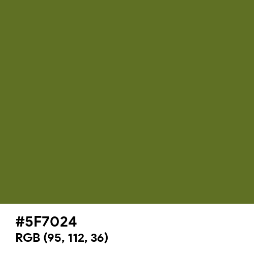 Dark Olive Green (Hex code: 5F7024) Thumbnail