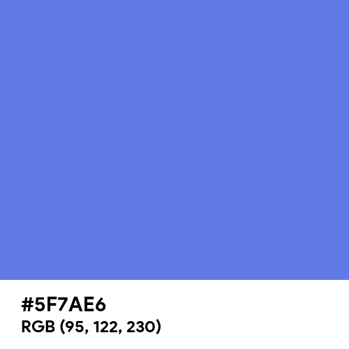 United Nations Blue (Hex code: 5F7AE6) Thumbnail