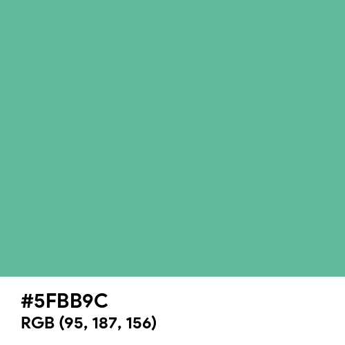 Emerald Green (Hex code: 5FBB9C) Thumbnail