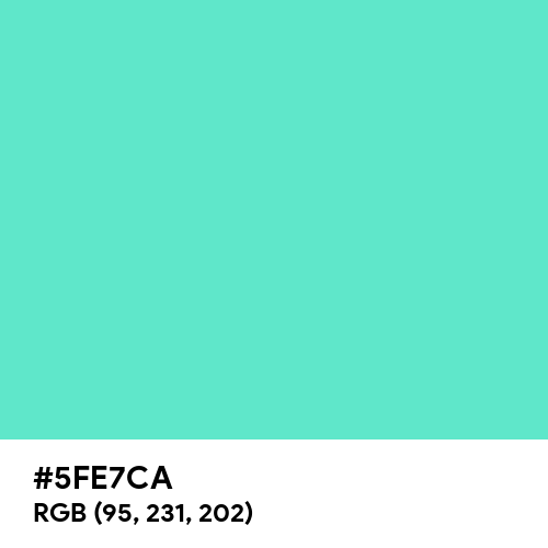 Medium Turquoise (Hex code: 5FE7CA) Thumbnail