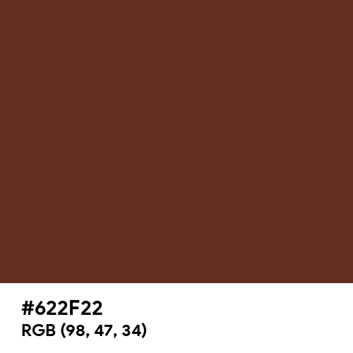 Red Brown (Hex code: 622F22) Thumbnail