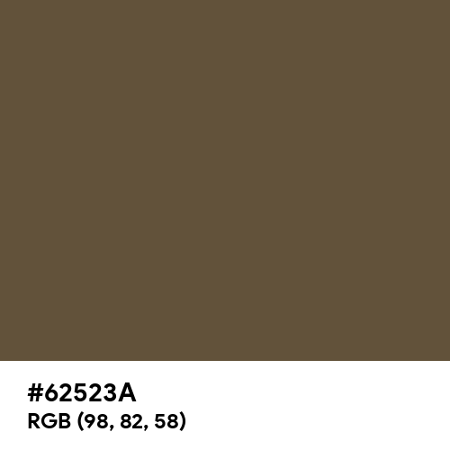 Umber (Hex code: 62523A) Thumbnail
