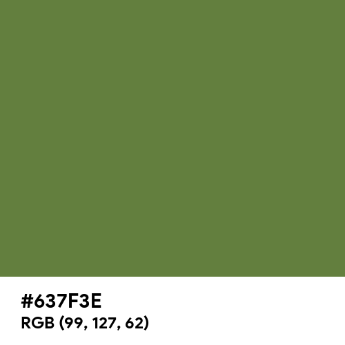 Maximum Green (Hex code: 637F3E) Thumbnail