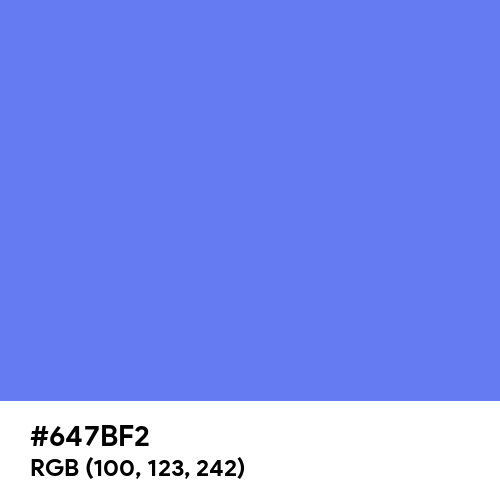 Blueberry (Hex code: 647BF2) Thumbnail
