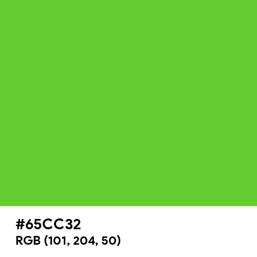 Green (RYB) (Hex code: 65CC32) Thumbnail
