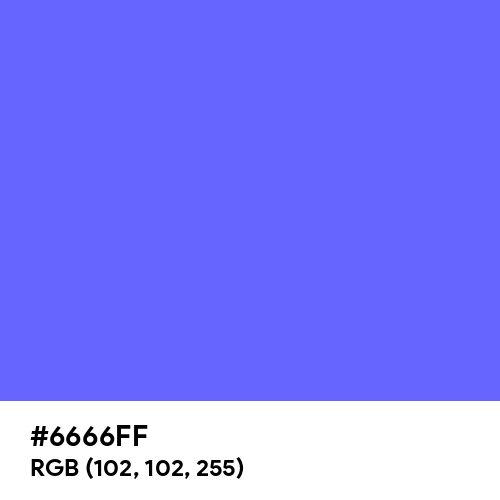 Very Light Blue (Hex code: 6666FF) Thumbnail