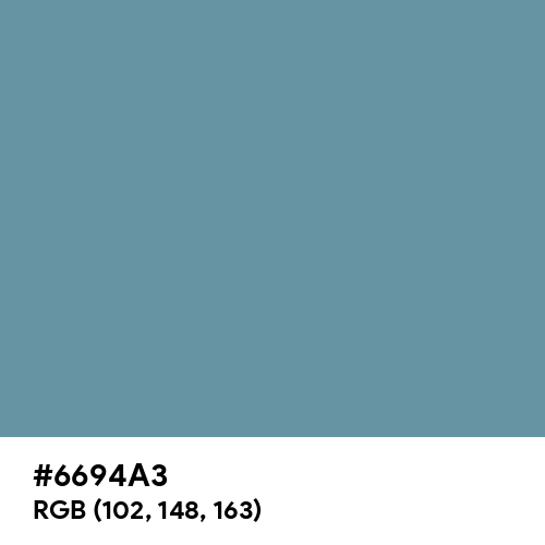 Desaturated Cyan (Hex code: 6694A3) Thumbnail