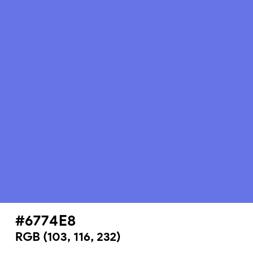 Medium Slate Blue (Hex code: 6774E8) Thumbnail