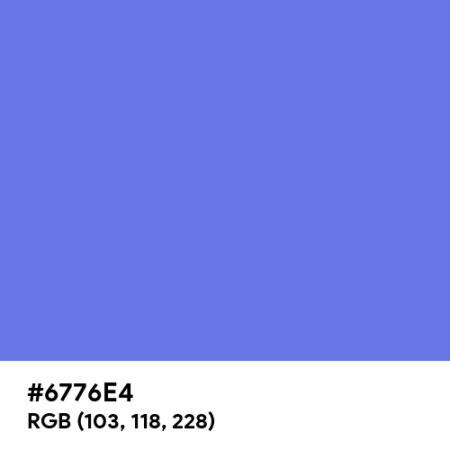 Medium Slate Blue (Hex code: 6776E4) Thumbnail