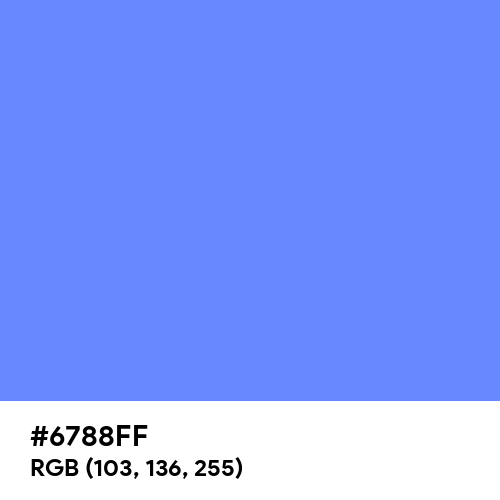 Cornflower Blue (Hex code: 6788FF) Thumbnail