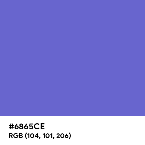 Slate Blue (Hex code: 6865CE) Thumbnail
