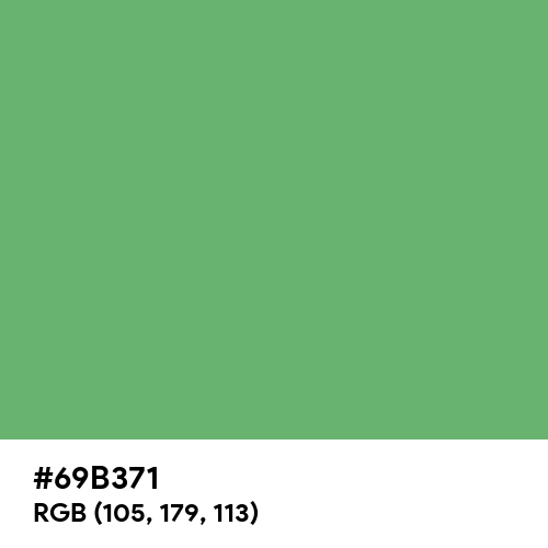 Iguana Green (Hex code: 69B371) Thumbnail