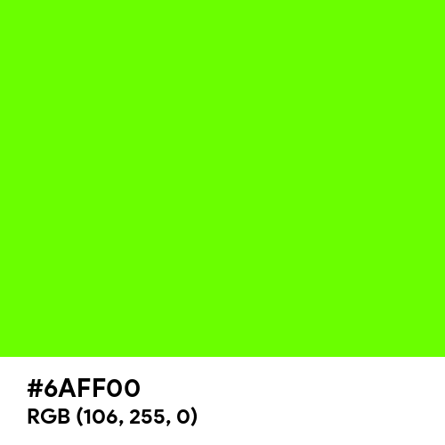 Bright Green (Hex code: 6AFF00) Thumbnail
