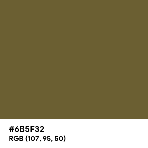 Mustard Green (Hex code: 6B5F32) Thumbnail