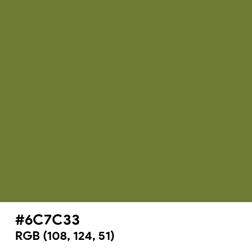 Mustard Green (Hex code: 6C7C33) Thumbnail