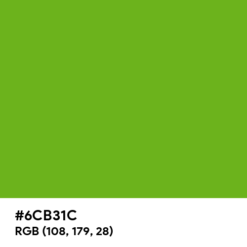 Green (RYB) (Hex code: 6CB31C) Thumbnail