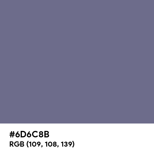 Dark Blue-Gray (Hex code: 6D6C8B) Thumbnail