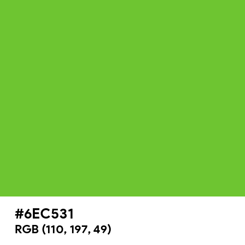 Active Green (Hex code: 6EC531) Thumbnail