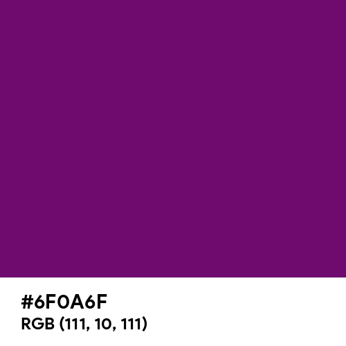 Bold Purple (Hex code: 6F0A6F) Thumbnail