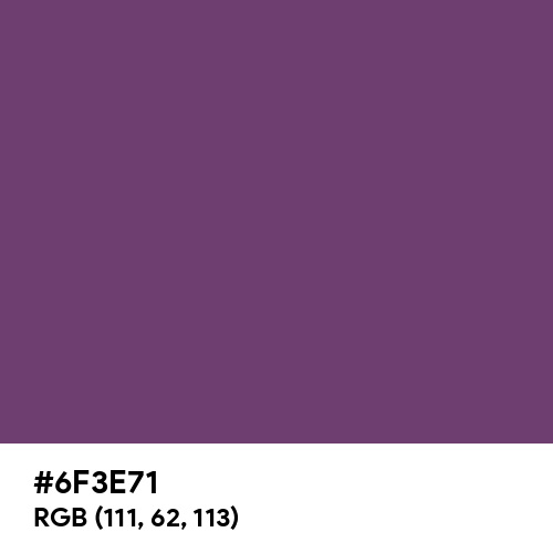 Maximum Purple (Hex code: 6F3E71) Thumbnail