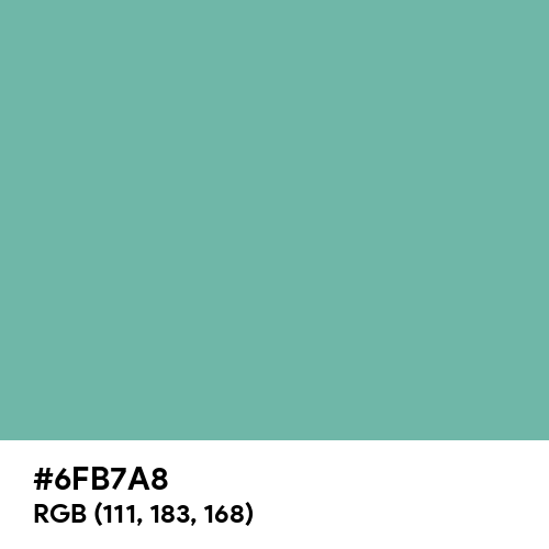 Glacial Green (Hex code: 6FB7A8) Thumbnail