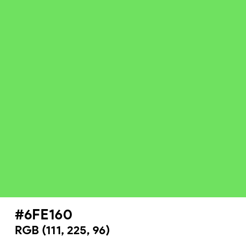 Pastel Green (Hex code: 6FE160) Thumbnail