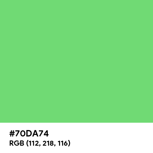 Pastel Green (Hex code: 70DA74) Thumbnail