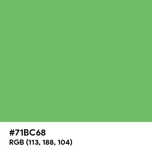 Aesthetic Green color hex code is #71BC68