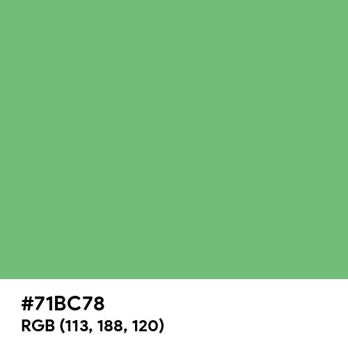 Iguana Green (Hex code: 71BC78) Thumbnail
