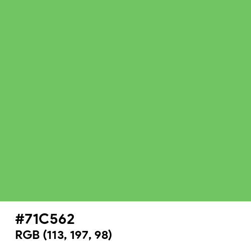 Best Green (Hex code: 71C562) Thumbnail