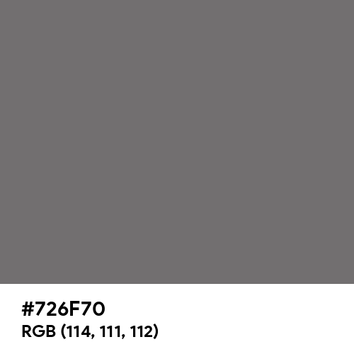 Steel Gray (Pantone) (Hex code: 726F70) Thumbnail
